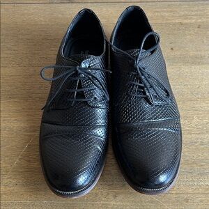 Steve Harvey Zelmy Celebrity Edition Black
Textured Men Oxfords Leather Shoes 11